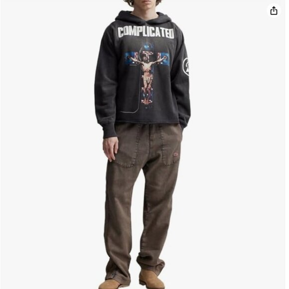 SizeL Saint Michael Complicated Jesus Christ Boombox Cross Hoodie All Seeing Eye - Picture 4 of 15